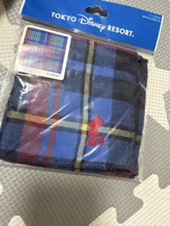 東京ディズニーリゾート ミッキー刺繍 チェック柄 ハンドタオル