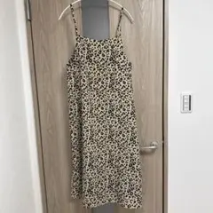 RETRO GIRLヒョウ柄（レオパード）キャミソール膝下ワンピース　Mサイズ