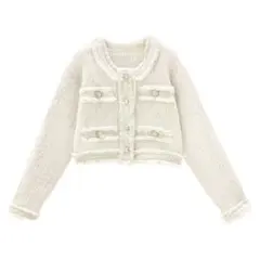 GRL フリンジショート丈ニットカーディガン