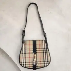 希少　バーバリー　ショルダーバッグ　ノバチェック　シャドーホース　ジャッキー