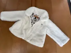 【オシャレ＆可愛い】Winpie ファーコート ネコ柄　90cm ホワイト