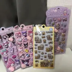 ラブブ マイメロ クロミ ボンボンドロップ ぷくぷくシール 3Dシール 4枚