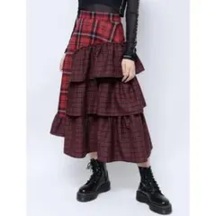 jouetie ジュエティ　アシメヘムティアードスカート　レッド