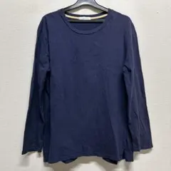 ネイビー 長袖 Tシャツ コットン