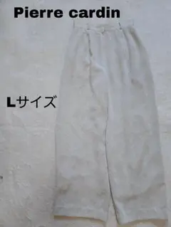 美品 Pierre cardin スラックス ワイド パンツ Lオフホワイト