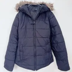 H&M ポリエステル ダウンジャケット 【S】ブラック ファー取り外 カジュアル