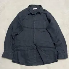 リネン100% 春夏 美品 UNIQLO ユニクロ 長袖シャツ R-9384のサムネイル