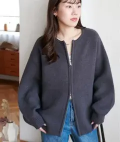 【着こなし自由自在】ダブルジップニットコート