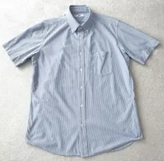 ユニクロ UNIQLO 半袖 ボタンダウンシャツ ストライプ柄 Lサイズ②