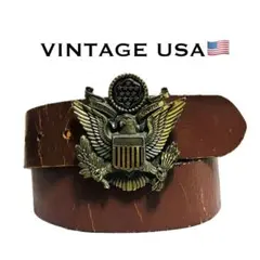 USA製バックル　レザーベルト　アメリカン　ブラウン　ヴィンテージ　ブラジルのサムネイル