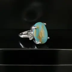 ⑩シルバーカラーストーンリング指輪vintage古着　ジュエリー　ターコイズ
