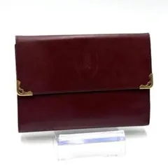 カルティエ Cartier マストライン がま口 三つ折り財布 ボルドーのサムネイル