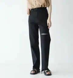 美品【YANUK/ヤヌーク】LEA ダメージ ブラック 23インチ 裾上げ済