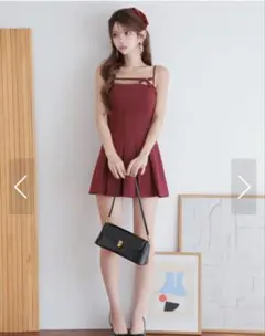 angelR レッド Mサイズ フレアドレス