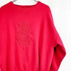 GEAR Sサイズ 刺繍 スウェット レッド 古着