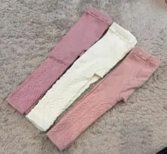 UNIQLO ベビータイツ レギンス 3枚セット ピンク ホワイト 90cm