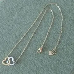 スワロフスキー ダブルオープンハートネックレス