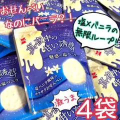 2☆おせんべいなのにバニラ⁉️岩塚製菓　真夜中の甘い誘惑　魅惑の塩バニラ風味　4袋