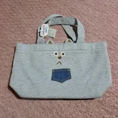 GLADEE 猫刺繍トートバッグ グレー