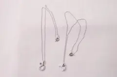 ガラス玉ペンダントトップのネックレス 2本セット