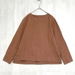 無印良品　コットン カットソー　茶　M