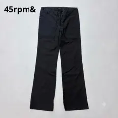 【日本製】45rpm& コットンストレッチ イージーパンツ ブラック 黒のサムネイル