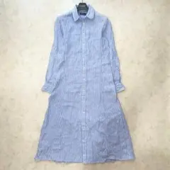【美品】ポロラルフローレン ロングシャツワンピース マキシ丈 ストライプ　M