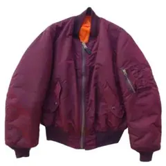 80s当時USA製アルファALPHA フライトジャケットMA-1 ボルドーワイン