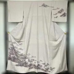 ZY-679 色留袖 金彩 波 松 菊 地模様 紗綾形 未使用 しつけ糸 礼装