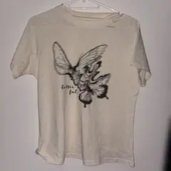 亜熱帯 y2k 平成 バタフライプリント Tシャツ ホワイト ピチTのサムネイル