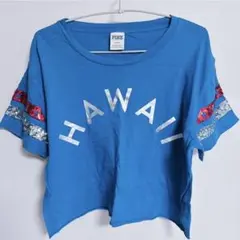 ヴィクトリアシークレットPINK .HawaiiTシャツ.青スパンコール新品
