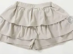 ベージュ ティアード ハーフパンツ