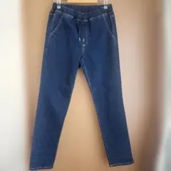 ウエストゴム オカヤマデニムパンツ ブルーMサイズ