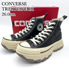 【極美品】コンバース トレックウェーブ HI ブラック キナリ 厚底 26