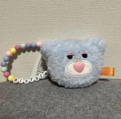 mojojojo ビーズチェーン付きフェイスマスコット　水色クマ