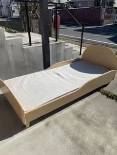 【引き取り限定】CHERRY 子供用 ジュニア 木製シングルベッドマットレス付属