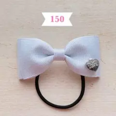 ハンドメイド リボンヘアゴム 推しカラー 白 ホワイト ラメグログラン