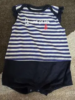 新品未使用 COMME CA ISM ベビーストライプ柄ロンパース 70サイズ