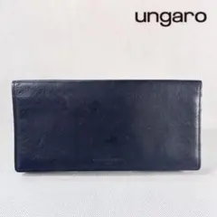 ア*)様 ジャンク品・ungaro本革長財布・ブラックのサムネイル