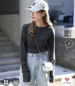 前後2WAYラメリブヘンリーネックプルオーバー