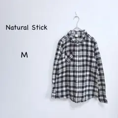ナチュラルスティック フランネルシャツ M チェック コットン100%
