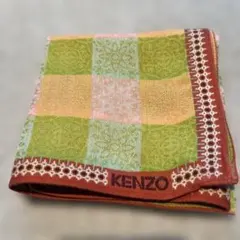 ケンゾー　KENZO チェック柄 ハンカチ ピンク グリーンのサムネイル