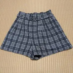 Heather★黒チェックショートパンツ