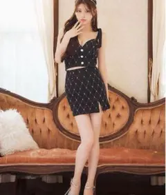 Jewels キャバドレス ドレス xsサイズ ブラックドレス ビジュー