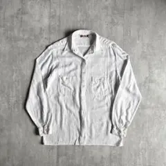 【80s vintage】レーヨンシャツ　白シャツ　無地　ポルトガル製　ユーロ