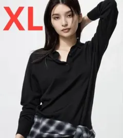 【新品・タグ付き】　UNIQLO メリノポロセーター　ブラック　XL