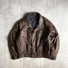 【80s vintage】フライトジャケット　本革　短丈　OPTI ユーロ古着