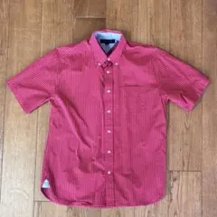 TOMMY HILFIGER 半袖シャツ チェック柄 レッド Mサイズ