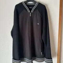 J3034 美品バーバリーブラックレーベルFスウェードジップアップニット黒3