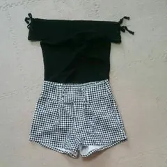 オフショル、ショートパンツセット
